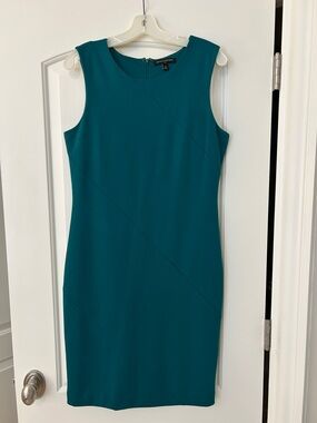 Banana Republic Teal Sleeveless Sheath Midi Dress